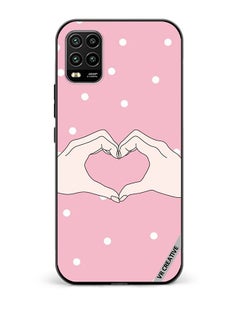 VR CREATIVE Protective Case Cover For Xiaomi Mi 10 Lite 5G Hand Made Heart Pink Design Multicolour  - Image 1