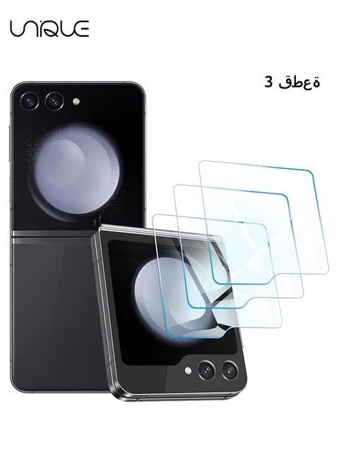 (3 Pack) Designed for Samsung Galaxy Z Flip 5 5G (Front Screen Only) Tempered Glass Screen Protector, Anti Scratch, Bubble Free