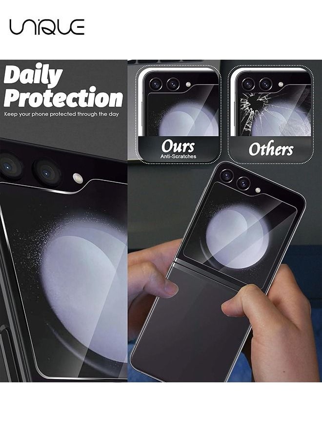 Unique - (3 Pack) Designed for Samsung Galaxy Z Flip 5 5G (Front Screen Only) Tempered Glass Screen Protector, Anti Scratch, Bubble Free - Image 1