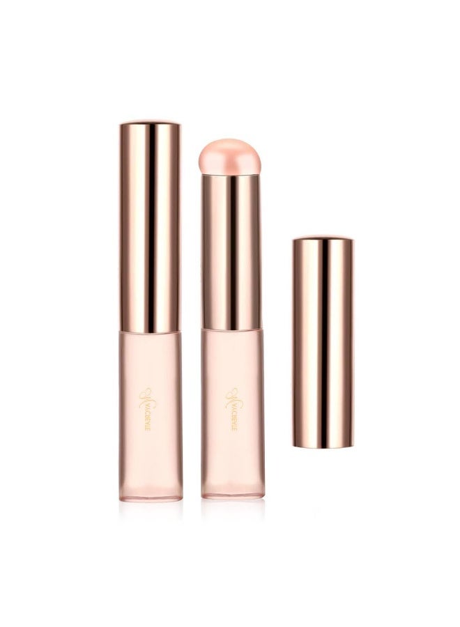 MAYCREATE® 2pcs Silicone Lip Applicator Silicone Lip Brush Lip Balm Lipstick Applicator with Dustproof Cap for Lipstick, Lip Gloss, Lip Tint, Lip Mask, Concealer Applicator - Pink - Image 1