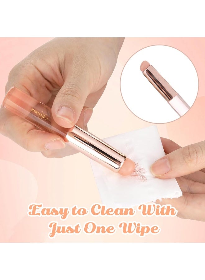 MAYCREATE® 2pcs Silicone Lip Applicator Silicone Lip Brush Lip Balm Lipstick Applicator with Dustproof Cap for Lipstick, Lip Gloss, Lip Tint, Lip Mask, Concealer Applicator - Pink - Image 3