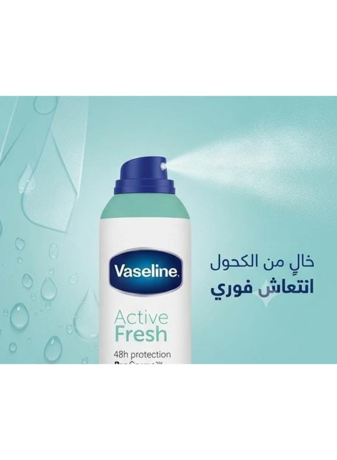 Vaseline Deodorant Spray Active Fresh 0%Alcohol 250 Ml (Packaging May Vary) - Image 3