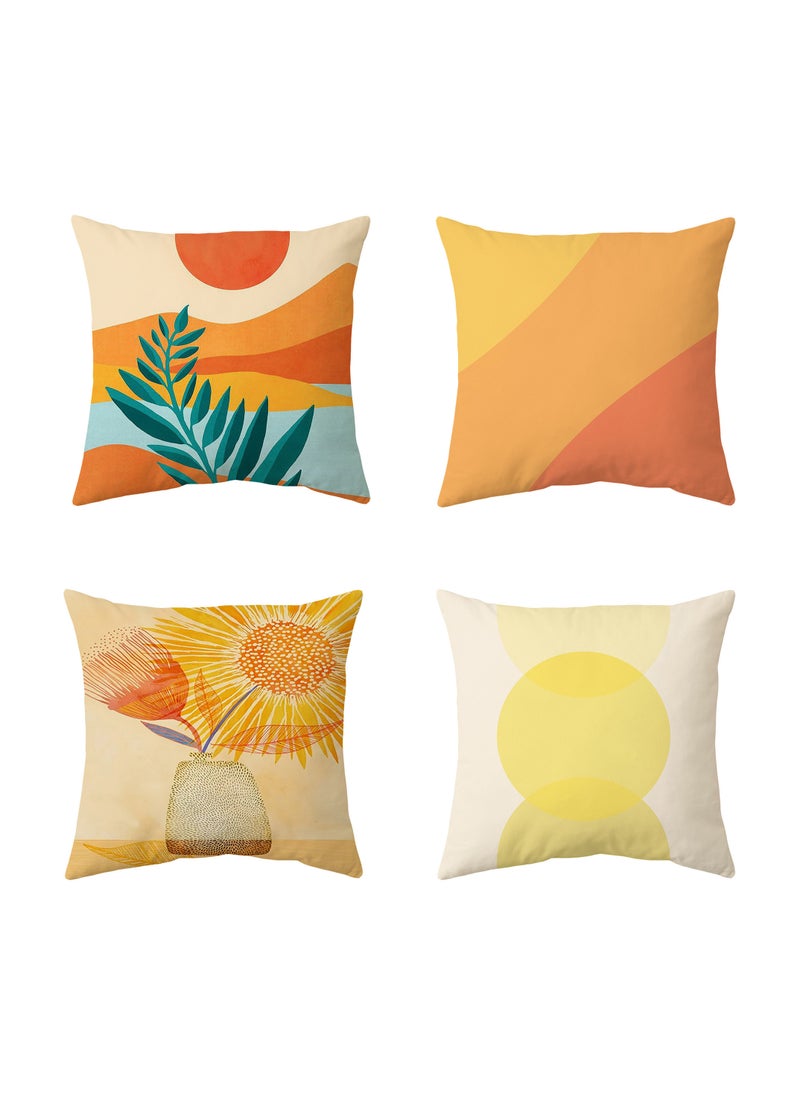 FASHION HOME Set of 4 Cushion Covers Decorative Throw Pillow cases for Living Room Garden Outdoor Décor  - Image 1