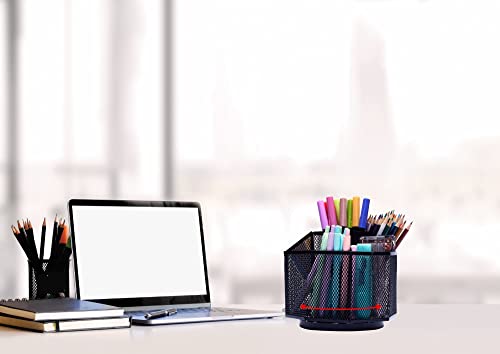 Exerz Desk Organiser/Mesh Desk Tidy Candy/Pen Holder/Multifunctional Organiser 360 Rotating - Image 5