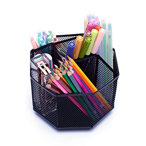 Exerz Desk Organiser/Mesh Desk Tidy Candy/Pen Holder/Multifunctional Organiser 360 Rotating - Image 3