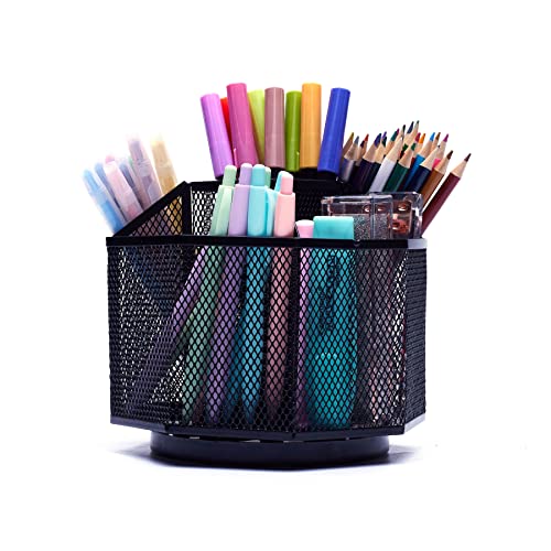 Exerz Desk Organiser/Mesh Desk Tidy Candy/Pen Holder/Multifunctional Organiser 360 Rotating - Image 1