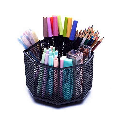 Exerz Desk Organiser/Mesh Desk Tidy Candy/Pen Holder/Multifunctional Organiser 360 Rotating - Image 2