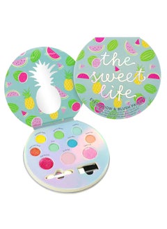 Expressions Expressions The Sweet Life Glisten & Glitter Makeup Palette 10 Color Eyeshadow Palette & Blush Makeup Novelty Beauty Set, Fold Out Compact with Mirror,Washable, Non-Toxic 