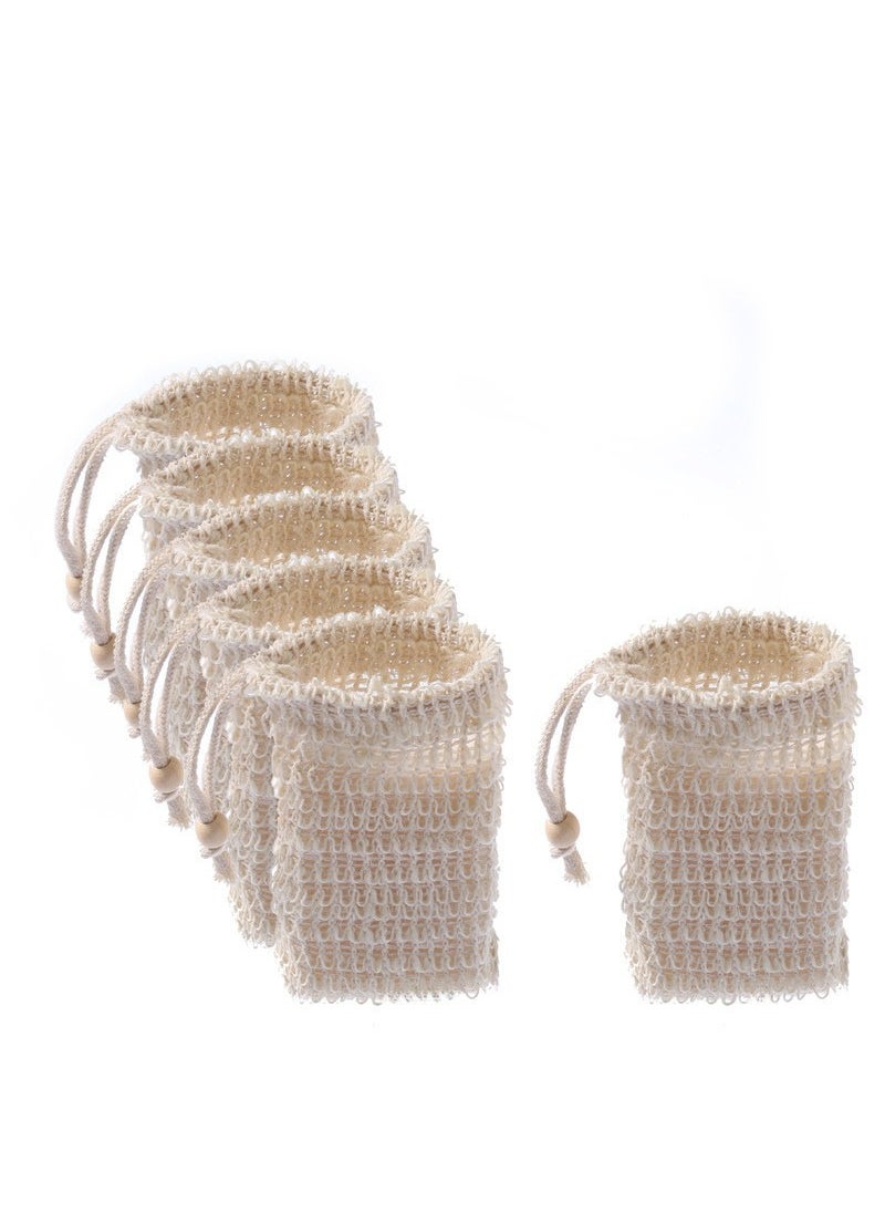 Generic - Minimalist Soap Foaming Pouch Bathroom AccessoryWhite wood bead bubble net 9*14cm White wood bead bubble net 9*14cm - Image 1