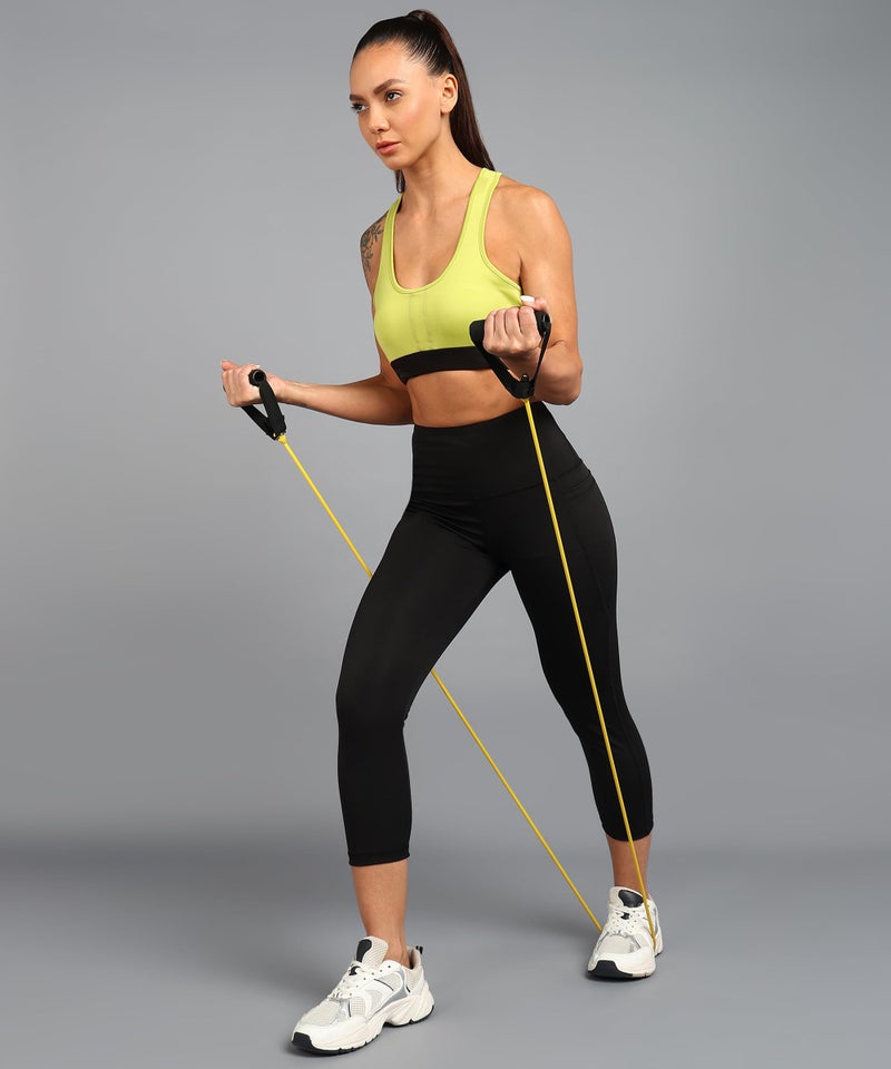 Rock Paper Scissors Gym Tights High-Waisted, Sweat-Wicking, Active Wear Capri Style Gym Tights for Working Out, Pilates,Yoga, Fitness & Training Athliesure Wear Black - Image 5