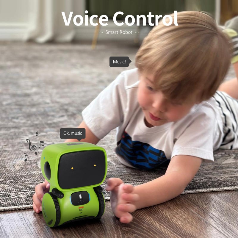 GILOBABY Kids Robot Toys, Smart Talking Robot with Voice Control Touch Sensor, Dancing, Singing, Recording, Repeat, Gift for Boys Age 3+ Years (Green) - Image 5