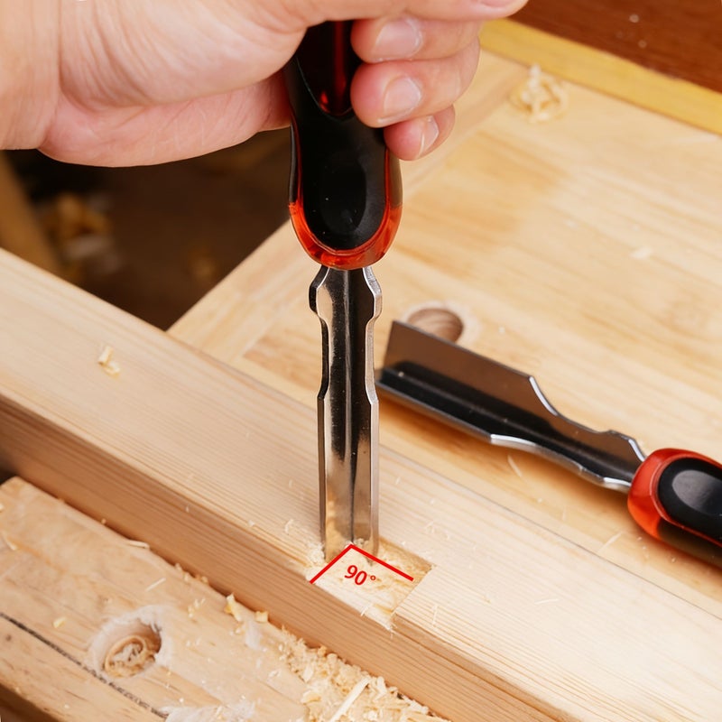 10mm 90 Degree Right Angle Chisel CRV With PVC Handle For Woodworking - Image 2