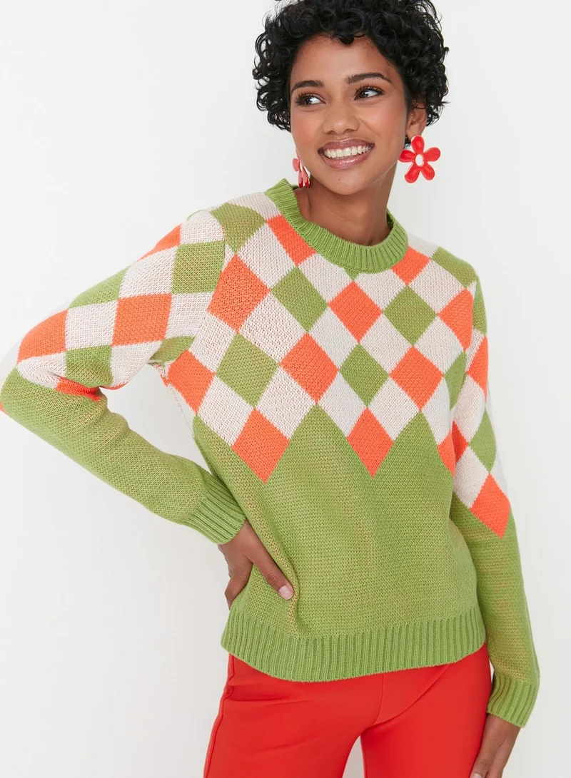 trendyol Oversized Printed Sweater