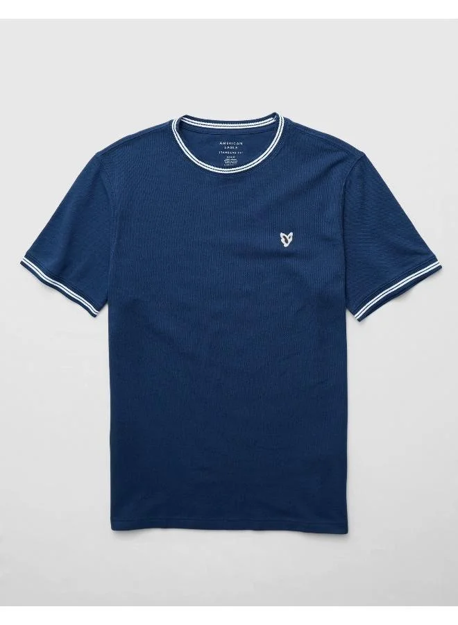 American Eagle RICH NAVY AE Solid Pique T-Shirt for Men | Best Price UAE