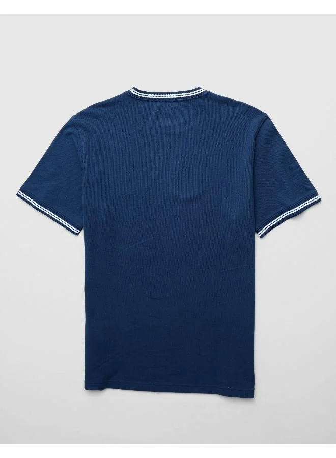 American Eagle RICH NAVY AE Solid Pique T-Shirt for Men | Best Price UAE