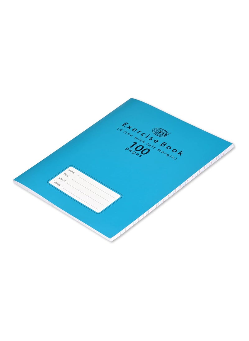FIS - Exercise Book 12 Pack 100 Pages 4 Line With Margin FSEB4LM100N - Image 1