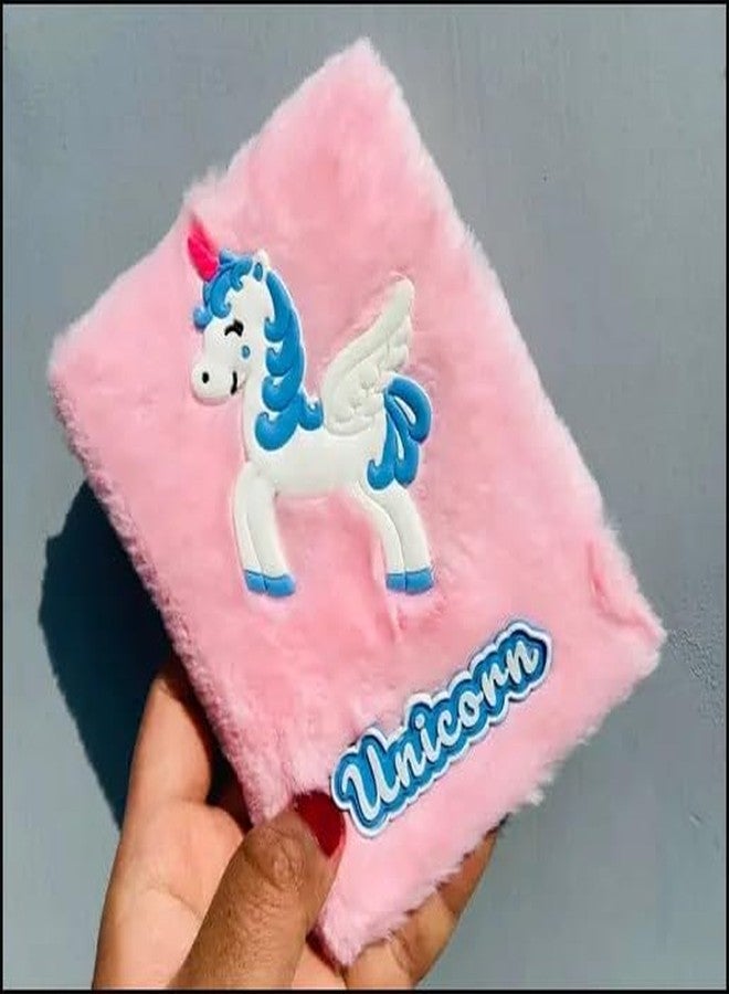Caught Trendy Fur Diary for Girls, Unicorn Furry Diary, A5 Size, Ruled Pages Approx. 180, Soft Faux Fur Cover, Multicolour Note - Colour Has Been Sent As Per Availability - Image 2