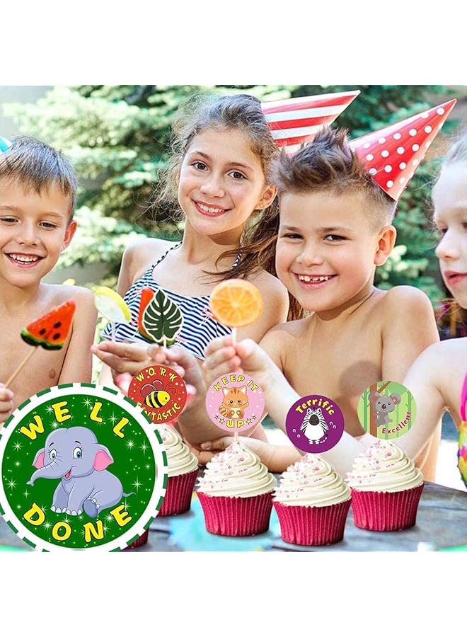 إيروريكس ملصقات مكافأة الحيوانات، لفافات حيوانات كرتونية للأطفال، ألوان زاهية، ذاتية اللصق، سهلة الإزالة، ملصق عملي مناسب للتثبيت على الكتب ومخططات الواجبات المنزلية - Image 5