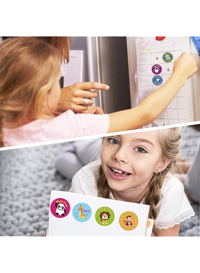 إيروريكس ملصقات مكافأة الحيوانات، لفافات حيوانات كرتونية للأطفال، ألوان زاهية، ذاتية اللصق، سهلة الإزالة، ملصق عملي مناسب للتثبيت على الكتب ومخططات الواجبات المنزلية - Image 4