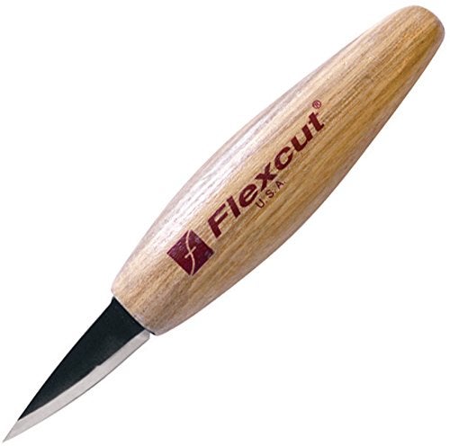 Flexcut Wood Carving Knives | Sloyd Knife | 1095 High Carbon Steel Blade | 7-1/2 inch Length | 2-7/8 inch No-Flex Blade with Extended Tang | Ergonomic Cherry Hardwood Handle | KN50 |Made in the U.S.A. - Image 4