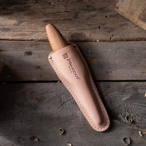 Flexcut Wood Carving Knives | Sloyd Knife | 1095 High Carbon Steel Blade | 7-1/2 inch Length | 2-7/8 inch No-Flex Blade with Extended Tang | Ergonomic Cherry Hardwood Handle | KN50 |Made in the U.S.A. - Image 5