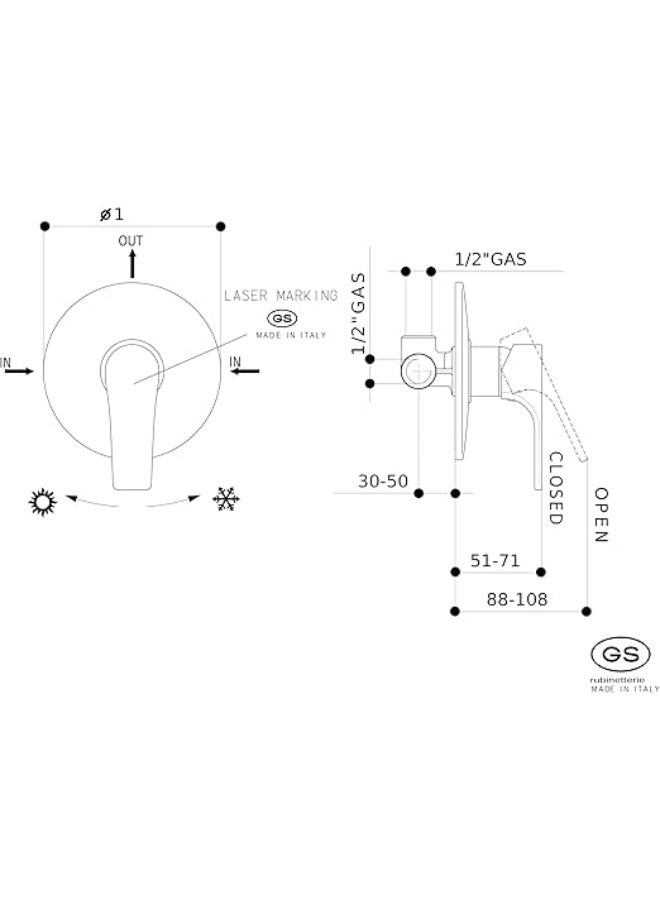 جي أس خلاط دفن خط واحد ابيض/كروم - Image 5