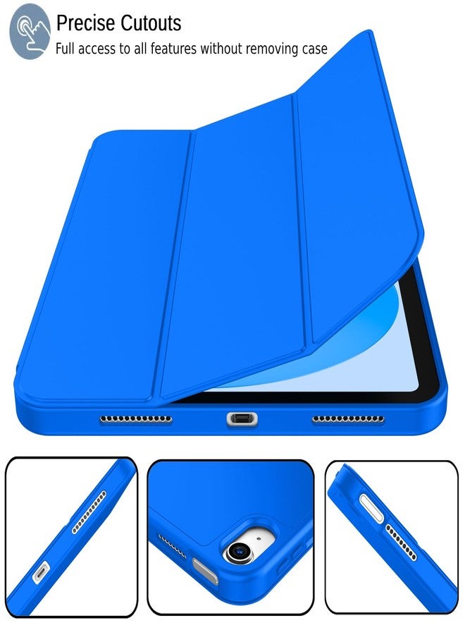 iMieet جراب iMieet الجديد لجهاز iPad من الجيل العاشر 2022 مقاس 10.9 بوصة مع حامل قلم، جراب ذكي ثلاثي الطي مع ظهر TPU ناعم، خاصية التشغيل/الإيقاف التلقائي (أزرق متوسط) - Image 2