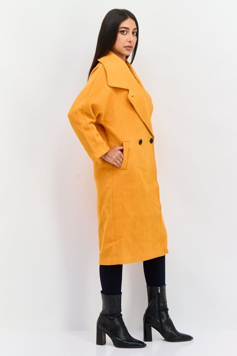 VERO MODA Women Textured Long Sleeve Trench Coat, Orange  - Image 2