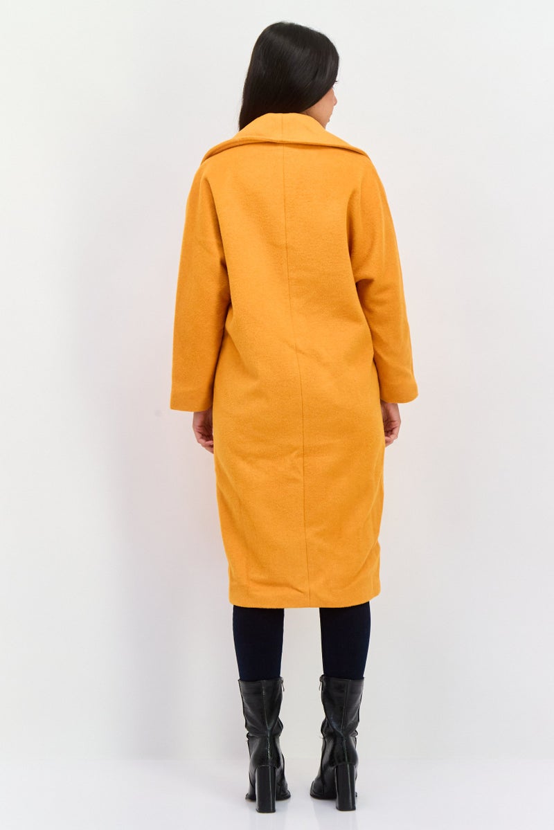 VERO MODA Women Textured Long Sleeve Trench Coat, Orange  - Image 4