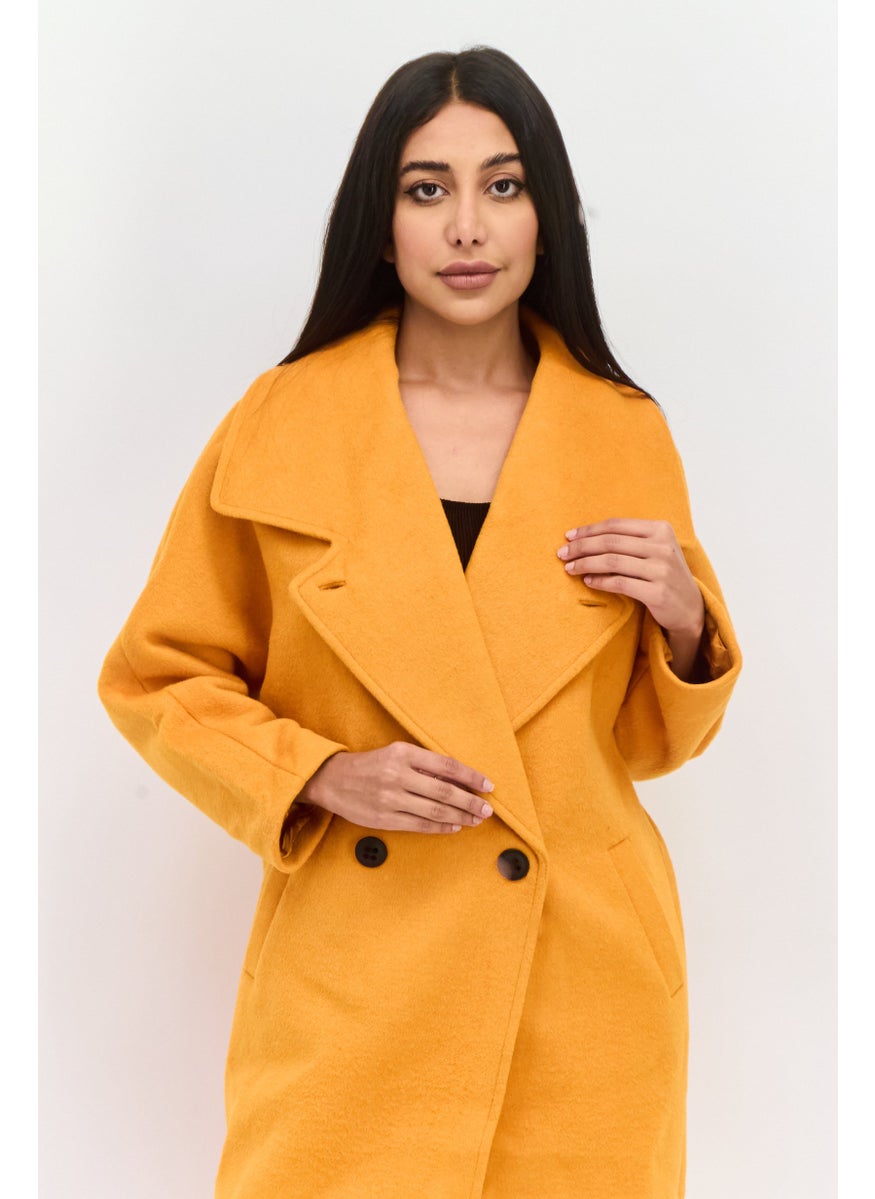 Women Textured Long Sleeve Trench Coat, Orange - pzsku/Z4D8A88EDEE2EA1ECAF44Z/45/_/1737643037/dccdd7ac-fec3-45df-8cbf-cb0c940d25f5