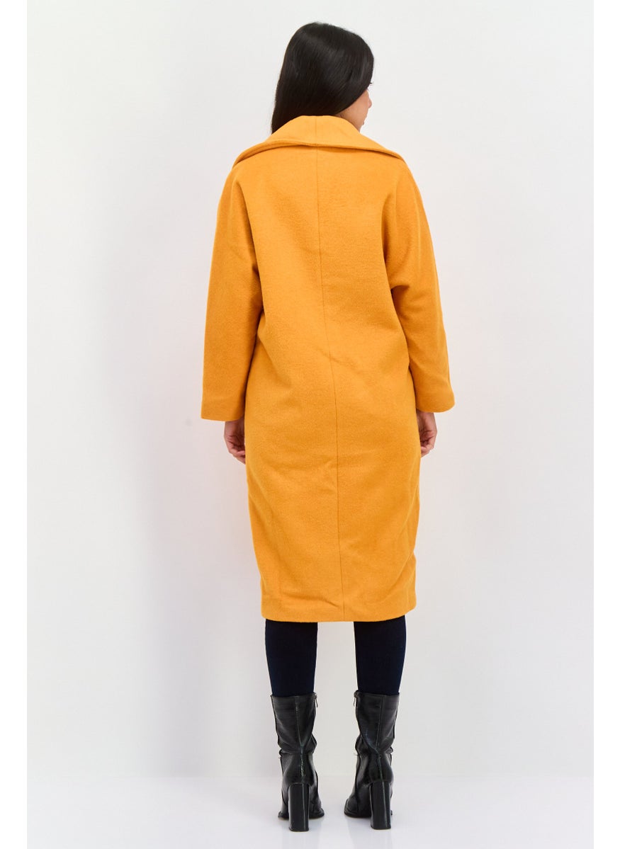 Women Textured Long Sleeve Trench Coat, Orange - pzsku/Z4D8A88EDEE2EA1ECAF44Z/45/_/1737987147/38903904-996c-4e36-b5c7-b465a0b97abf