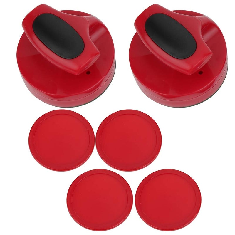 Vbestlife Vbestlife Oversized Air Hockey Table Game Replacement, 94mm Red Air Hockey Slider Pusher Set with 4 Hockey Discs  - Image 1
