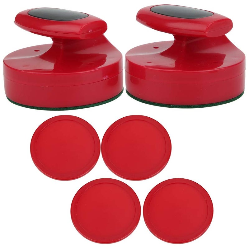 Vbestlife Vbestlife Oversized Air Hockey Table Game Replacement, 94mm Red Air Hockey Slider Pusher Set with 4 Hockey Discs  - Image 2