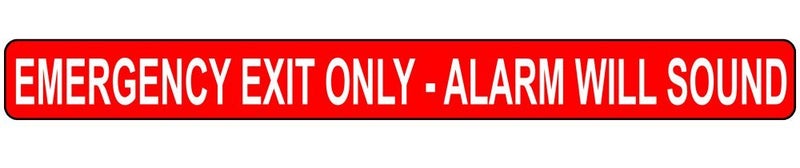 ComplianceSigns.com Emergency Exit Only - Alarm Will Sound Safety Label Decal, 24x2 inch Vinyl for Enter/Exit - Image 3