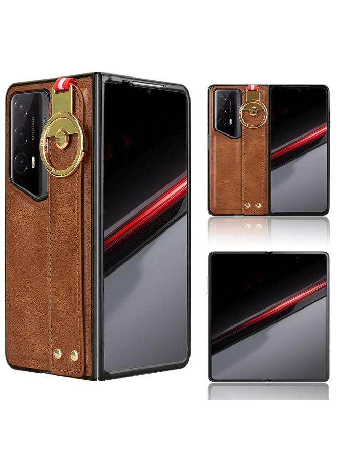 S-TOP Case For Honor Magic V2 RSR Porsche Design Wristband Leather Back Phone Case - Image 1