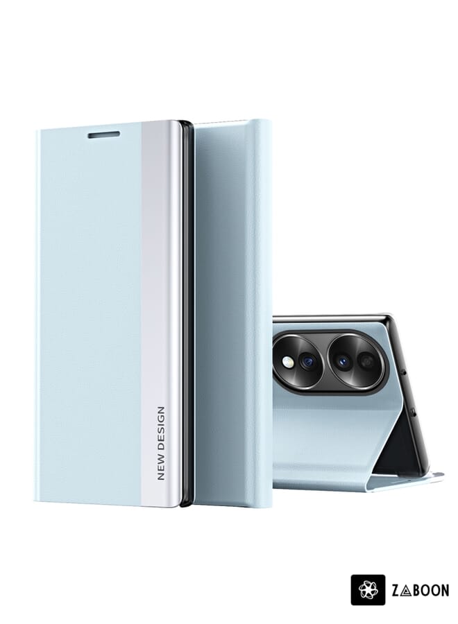 زبون جراب حماية لهاتف Honor 70، مصنوع من الجلد المغناطيسي المطلي بالكهرباء من الجانبين. - Image 1