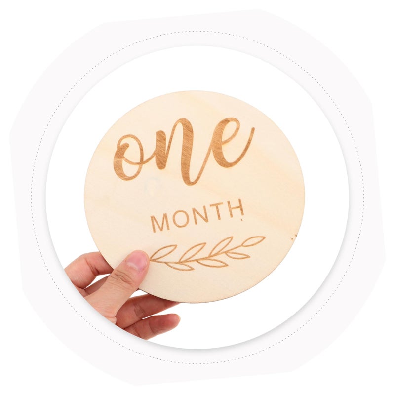 12Pcs Wooden Monthly Milestone Cards And Blocks For Newborn Baby Photography - Image 5
