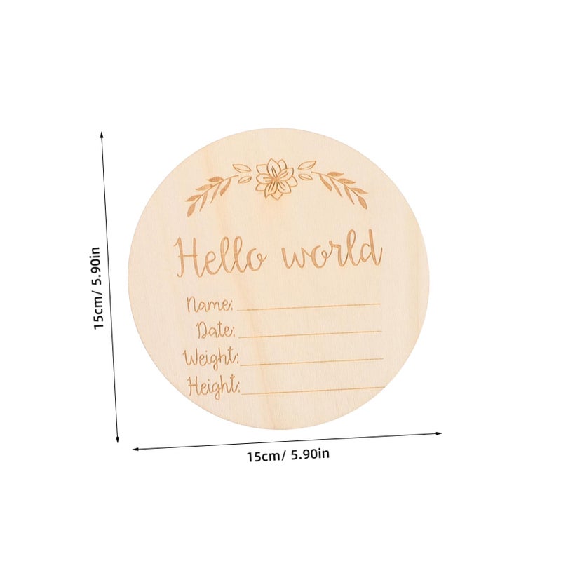 12Pcs Wooden Monthly Milestone Cards And Blocks For Newborn Baby Photography - Image 3