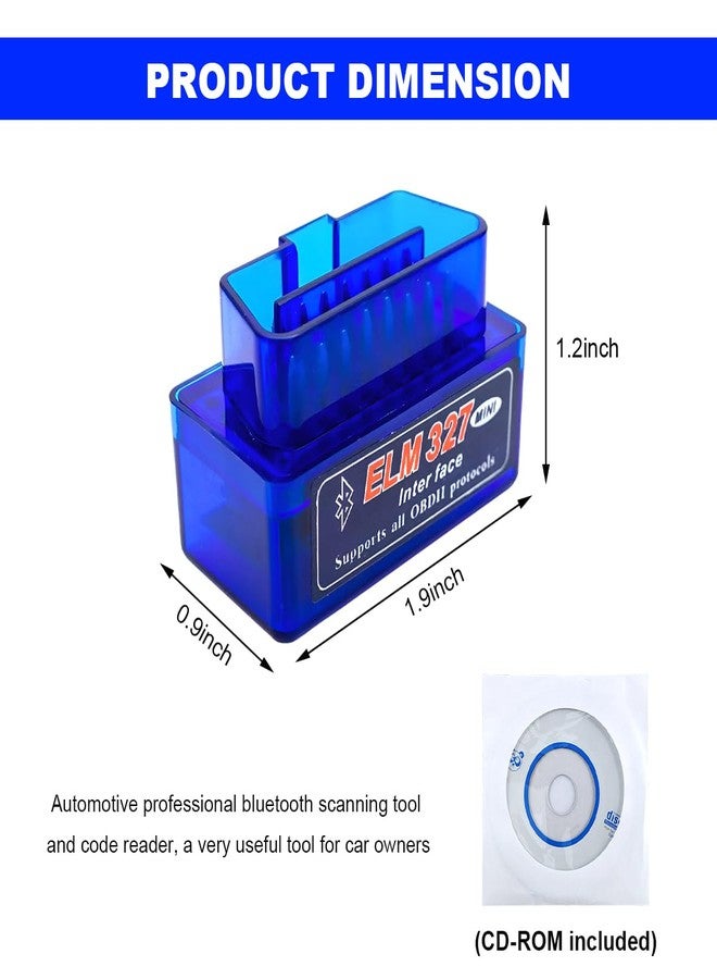 NYTKL ELM327 OBDII Car Auto Diagnostic Scanner, Professional Wireless Bluetooth Scan Tool Failure Detector, OBD2 Engine Fault Code Reader for Android Windows, Car Accessories - Image 2