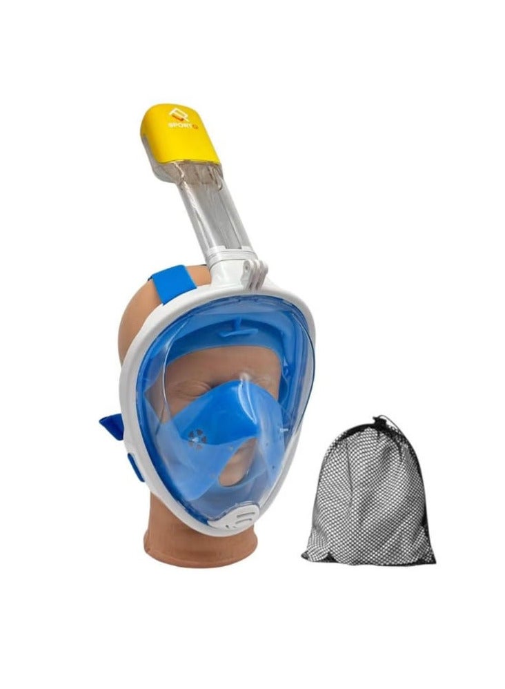 QSHOP®Diving Mask Full Face 180° Free Ventilation Design with Detachable Camera Mount, Anti-Fogging, with Adjustable Head Straps, Professional Snorkeling Set for Adults and Youth
