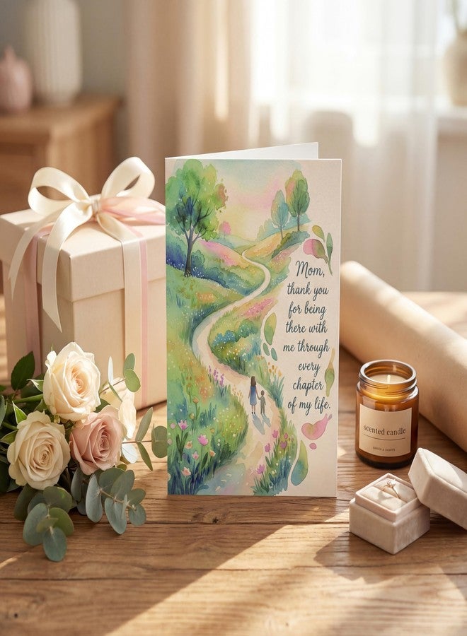 AMI Mothers Day Card for Mom from Daughter Son Folded Blank Greeting Card with Envelope and Sticker 5x7" 350GSM Cardstock Sweet Heltfelt Card for Christmas Thanksgiving Birthday Valentines Day Gift for Mom - Image 2