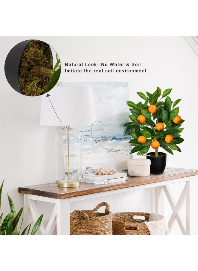 LATIFA Artificial Orange Tree, 1.5 Feet Fake Bonsai Plant with Pot for Indoor Home Decor - Image 3
