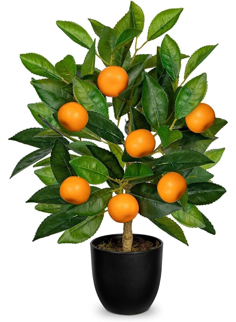 LATIFA Artificial Orange Tree, 1.5 Feet Fake Bonsai Plant with Pot for Indoor Home Decor - Image 1