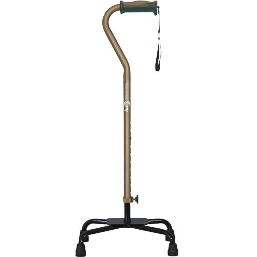 HUGO Hugo Mobility Aid Adjustable Quad Walking Cane for Left and RightHand Use Large Base Cocoa