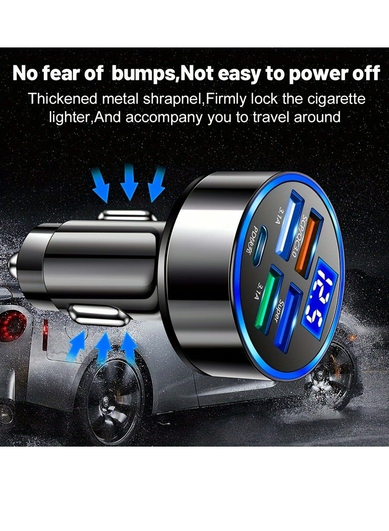 1 قطعة PD + QC 3.0 شحن سريع شاحن هاتف السيارة محول 4 منافذ Usb شاحن سيارة نوع C PD شحن سريع 3.0 شاحن سيارة - Image 2