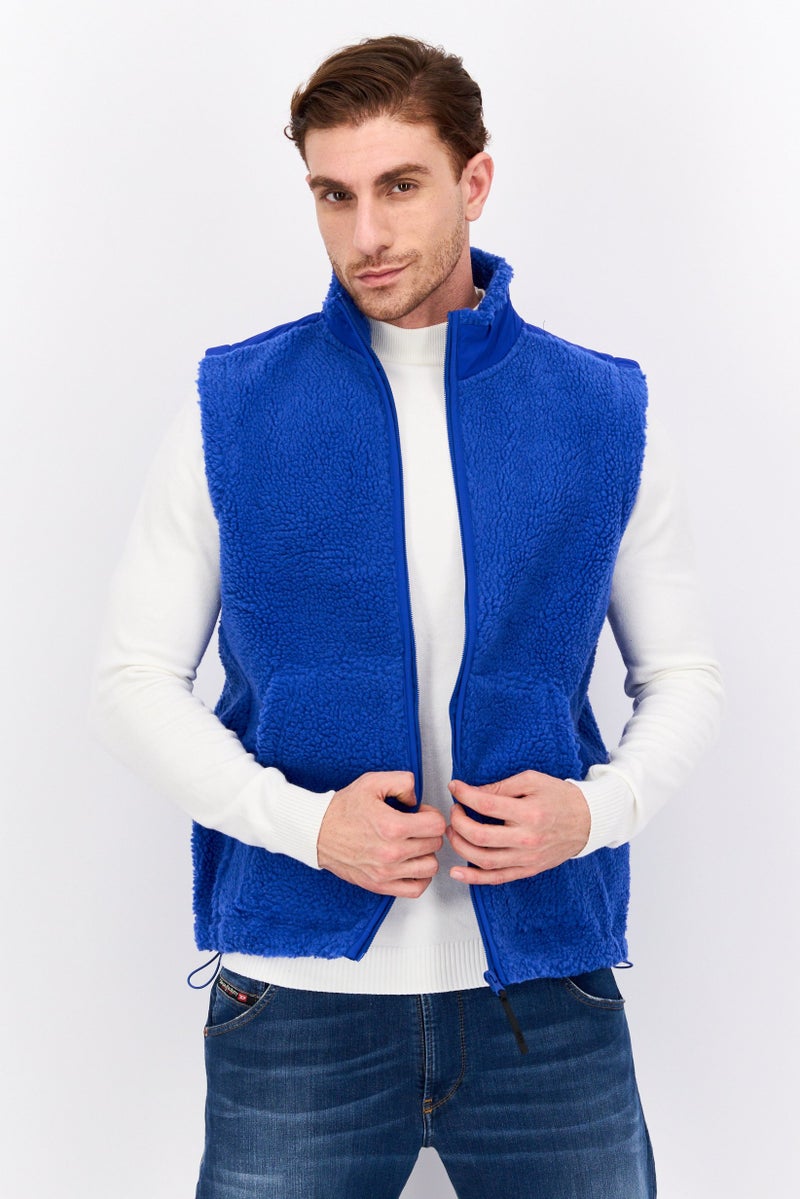 Asos 4505 Men Sherpa Jacket Vest, Blue - Image 1