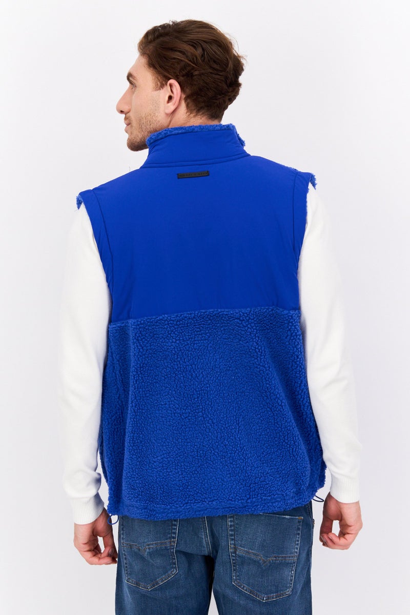 Asos 4505 Men Sherpa Jacket Vest, Blue - Image 3