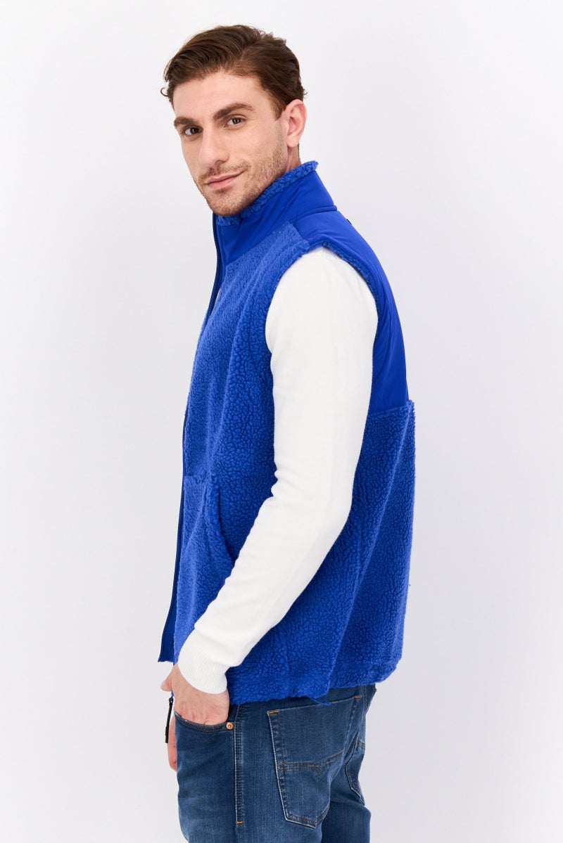 Asos 4505 Men Sherpa Jacket Vest, Blue - Image 2