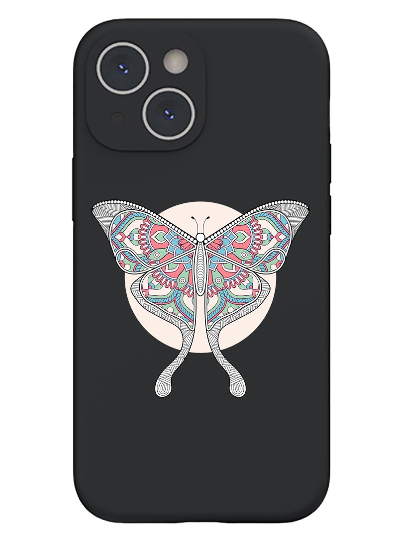 Theodor Protective Slim Fit Case Liquid Silicone Cover with Full Body Protection Anti-Scratch Shockproof Case For iPhone 14 Black  - Capricorn - Image 1