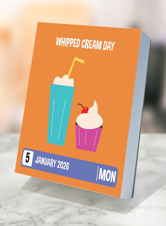 TF Publishing 2026 Every Day’s a Holiday Daily Desktop Calendar - Small Desk Calendar 2026 with Full-Color Tear-Off Pages, Fun Daily Holiday Facts & Stand-Up Easel for Home or Office - 5.25in x 5.25in - Image 5